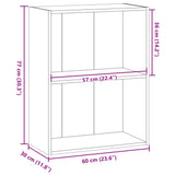 Bookcase Artisian Oak 60x30x77 cm Engineered Wood 857898