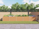 Garden Raised Bed Light Brown 400 x 80 x 77 cm Galvanised Steel 42017340