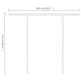 Manual Retractable Awning with Posts 3x2.5 m Cream 3069897