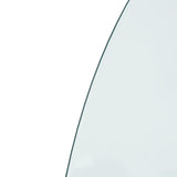 ZNTS Fireplace Glass Plate Half Round 800x600 mm 324116