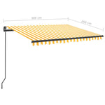 Manual Retractable Awning with LED 3x2.5 m Yellow and White 3070103