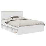 Bed Frame with Headboard White 150 x 200 cm Solid Pine Wood 3410992