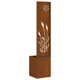 Garden Privacy Screen Rusty 32 x 140 cm Weathering steel 876363