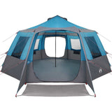 Cabin Tent 12-Person with Roof Blue and Grey 500 x 500 x 294 cm 42004057