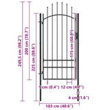 146321 Garden Gate "Woerden" Steel 1x2 m Black