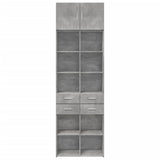 Storage Cabinet Concrete Grey 70x42.5x225 cm Engineered Wood 3281339