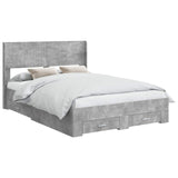 Bed Frame with Storage and Headboard Concrete Grey 140 x 200 cm 3414462
