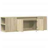 TV Wall Cabinet with LED Lights Sonoma Oak 135x31x39.5 cm 852385