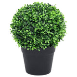 Artificial Boxwood Plants 2 pcs with Pots Ball Shaped Green 37 cm 336518
