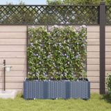 Garden Planter 3 pcs Grey 120 x 40 x 142 cm Plastic 42002876