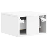 Wall-Mounted Bedside Cabinet with Drawer 2 pcs High Gloss White 898944