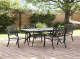 Garden Dining Set 5 pcs Black Aluminium 3334653