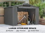 6 x 4 ft Outdoor Garden Storage Shed, Waterproof Bike Tent with Vent and Roll-Up Zipper Door T3398P554155