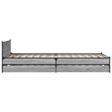 Bed Frame with Drawers without Mattress Grey Sonoma 75x190 cm Small Single 3279975