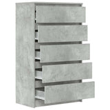 Drawer Cabinet Concrete Grey 60x36x103 cm Engineered Wood 823020