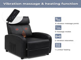 PU With 2-Point Massage Heating Function Recliner Black 95633974