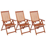 Garden Chair Set of 3 Brown Solid Acacia wood Medium Foldable 310293