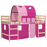 Kids' Loft Bed with Tunnel without Mattress Pink 80x200cm 3206984