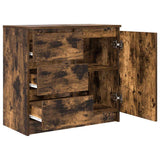 Sideboard with Drawer Smoked Oak 71x35x65 cm Engineered Wood 861575