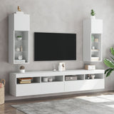 TV Cabinets with LED Lights 2 pcs White 30.5x30x90 cm 837002