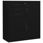 ZNTS Office Cabinet Black 90x40x102 cm Steel 336407