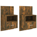 ZNTS Wall-mounted Bedside Cabinets 2 pcs Smoked Oak 816965