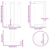 ZNTS Coffee Table Legs T-Shaped 2 pcs White 38x25x cm Steel 4013025