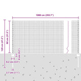 Welded Wire Fence with Post 10 x 0.8 m PVC-Coated Steel 3336561