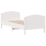 Bed Frame without Mattress White 90x190 cm Single Solid Wood Pine 3301810