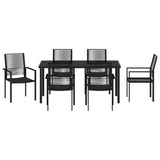 Garden Dining Set 7 pcs Black Powder-Coated Steel 3379167