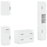 4 Piece Bathroom Cabinet Set HOORN High Gloss White 3417958