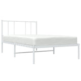Metal Bed Frame without Mattress with Headboard White 80x200cm 352520