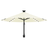 Wall-mounted Garden Parasol with LEDs 300 cm Sand 312522