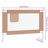 Toddler Safety Bed Rail Taupe 100x25 cm Fabric 10217