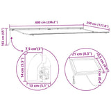 Awning Frame with LED Strip Lights White 600 x 350 cm Aluminium 313208