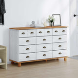 Chest of Drawer ASKIM White 79 x 40 x 133.5 cm Solid Pine Wood 4105429