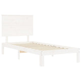Bed Frame without Mattress White 90x200 cm Solid Wood Pine 3193647