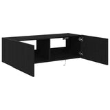 TV Wall Cabinet with LED 2 pcs Black Oak 100 x 35 x 31 cm 863112