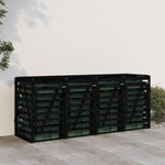 Quadruple Wheelie Bin Storage Black Solid Wood Pine 3157701
