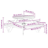Picnic Table for 6 Kids with Benches Hexagon Solid Wood Fir 4008994