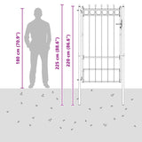 Fence Gate HORST 100 x 175 cm Metal Black Lockable 42034062