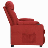 Recliner Chair Wine Red Fabric 339085