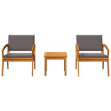 Bistro Set with Cushion 3 pcs Brown Polyester 4106470