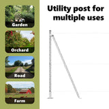 Fence Post with Concrete Base 26 pcs Silver Powder-Coated Steel 3350265