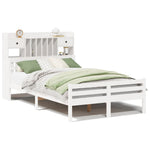 ZNTS Bookcase Bed without Mattress White 120x200cm Solid Wood Pine 3322262