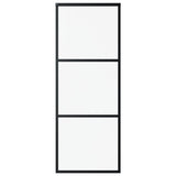 Sliding Door with Hardware Set ESG Glass&Aluminium 76x205 cm 3081938