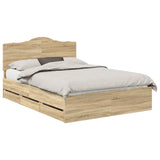 Bed Frame with Drawer Sonoma Oak 140 x 190 cm Engineer Wood 3413417