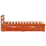 Bed Frame with Headboard Wax Brown 80 x 200 cm Solid Pine Wood 872547