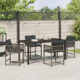 Garden Dining Set 5 pcs Grey Poly Rattan 3380751