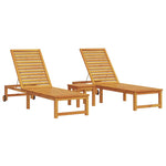 Sun Lounger 3 pcs Brown 35 x 35 x 34cm Solid Acacia wood 3333829